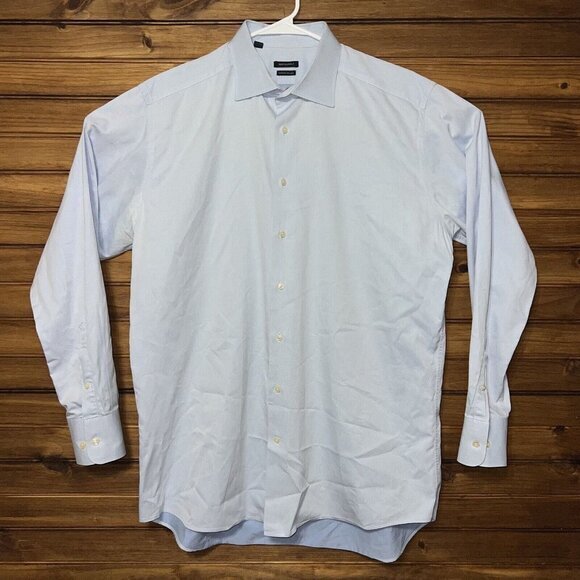SUITSUPPLY Cotton Two Ply Formal Shirt Mens 45-7 / 17 3/4L Button Up‎ Blue - Picture 1 of 8